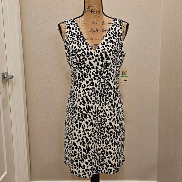 NWT Michael Kors Animal Print Sleeveless Dress Size 8 - Picture 1 of 9